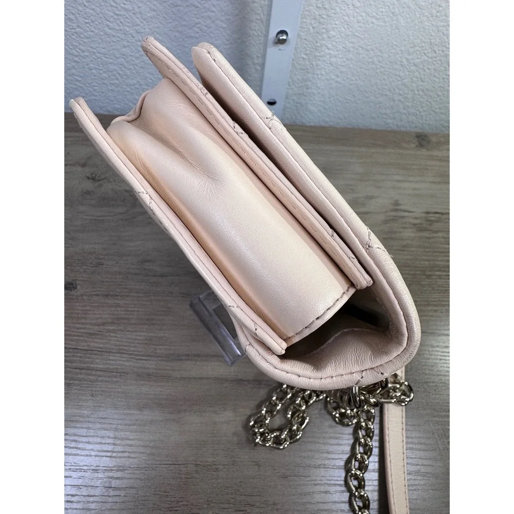 Kate Spade Quilted Leather Crossbody‎ Bag Pink Gold Chain Shoulder Bag